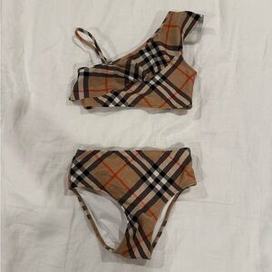 Burberry Tan and Black Plaid Bikini